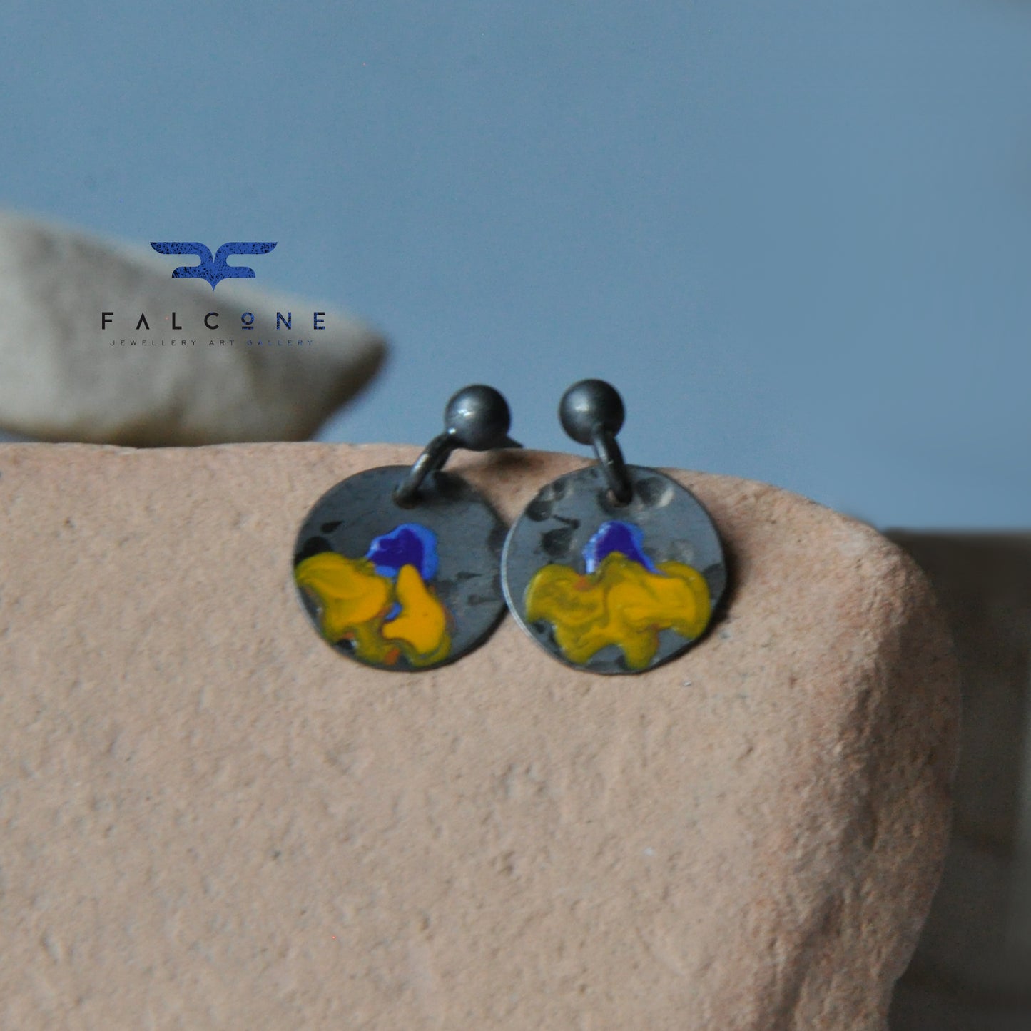 Silver stud earrings 'Mini Wild Garden'