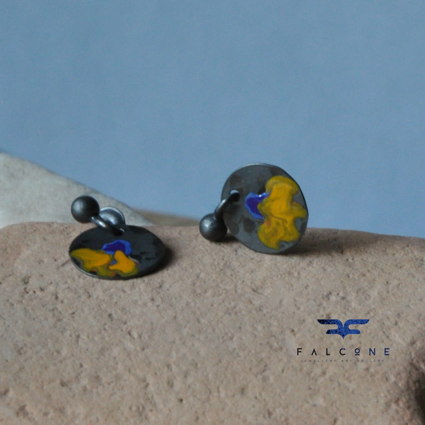 Silver stud earrings 'Mini Wild Garden'