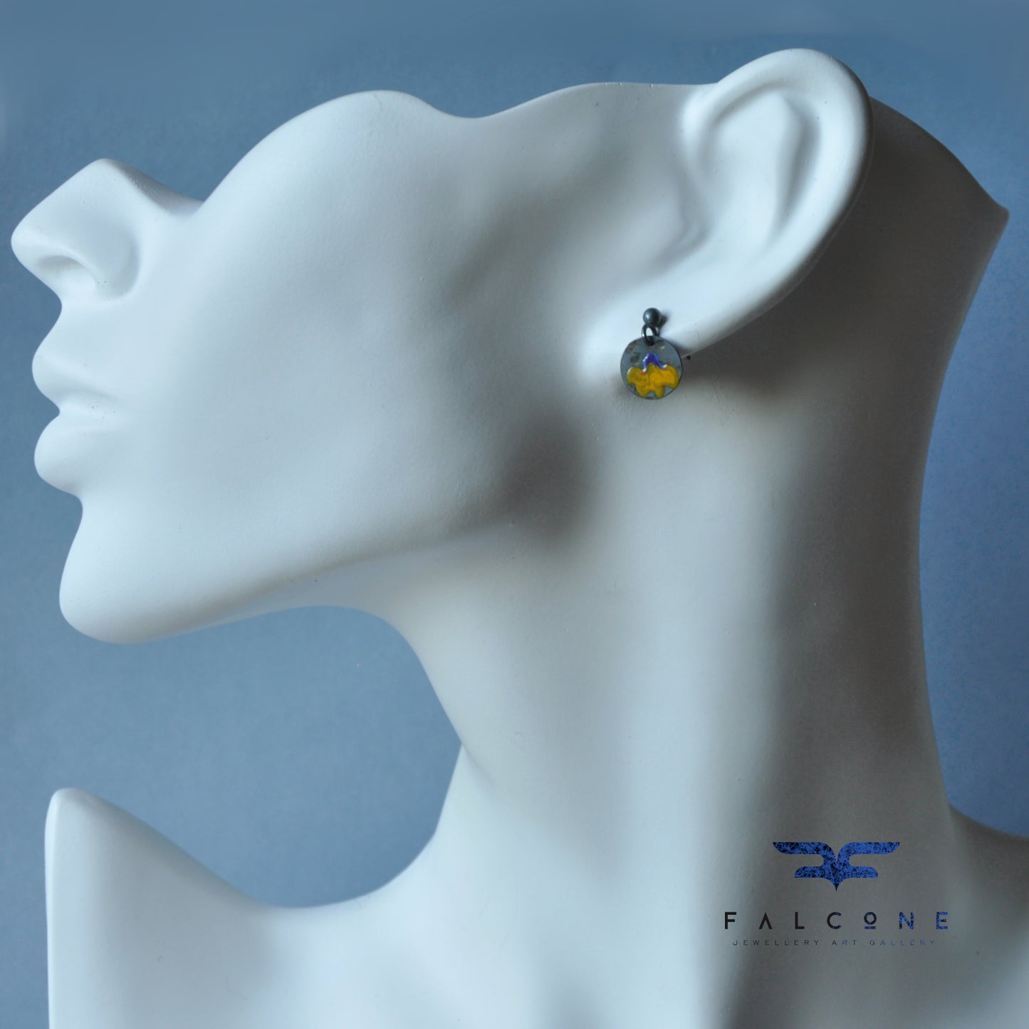 Silver stud earrings 'Mini Wild Garden'