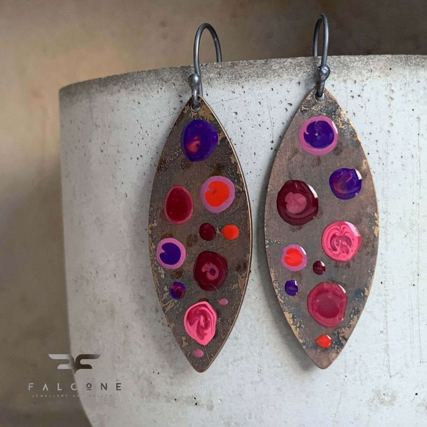 Brass and Silver Earrings 'Dots - Venice'