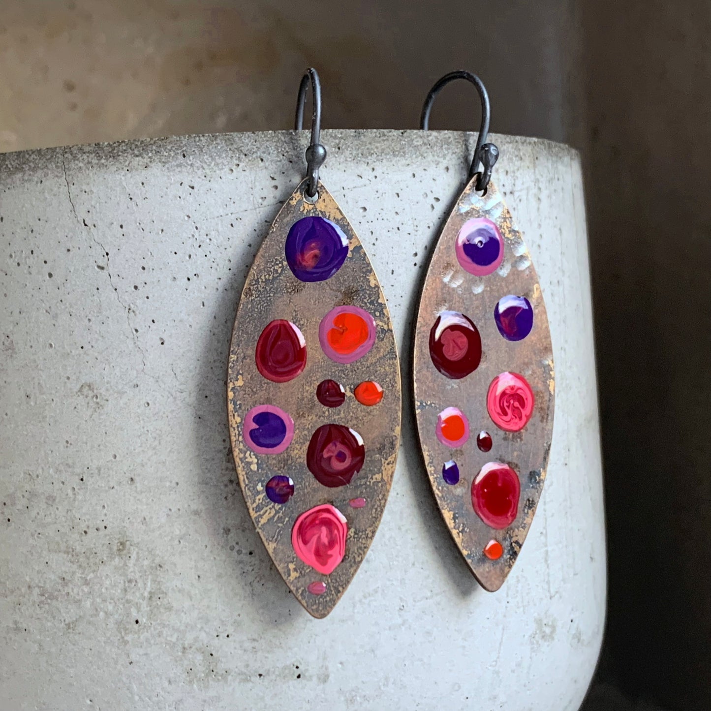 Brass and Silver Earrings 'Dots - Venice'