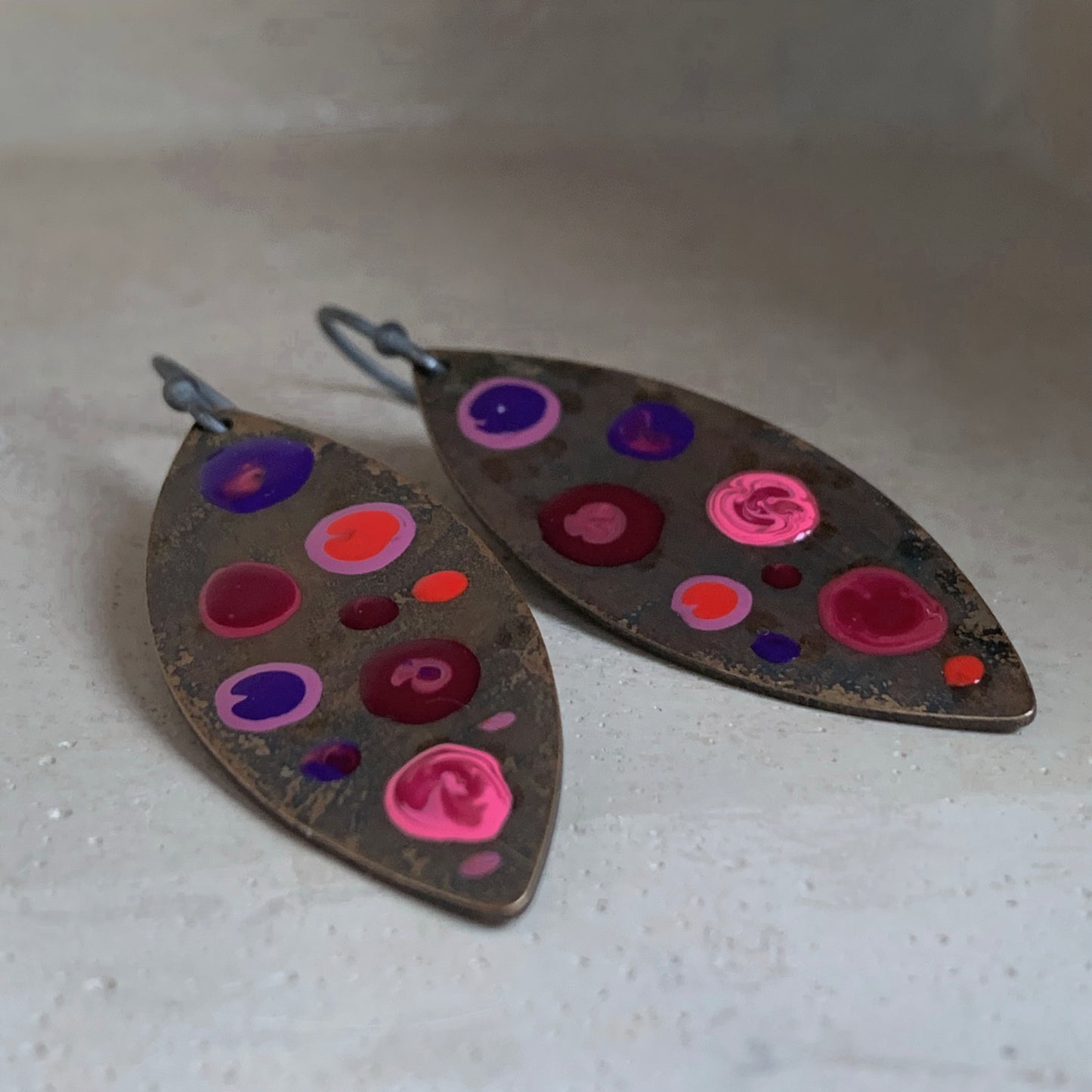 Brass and Silver Earrings 'Dots - Venice'