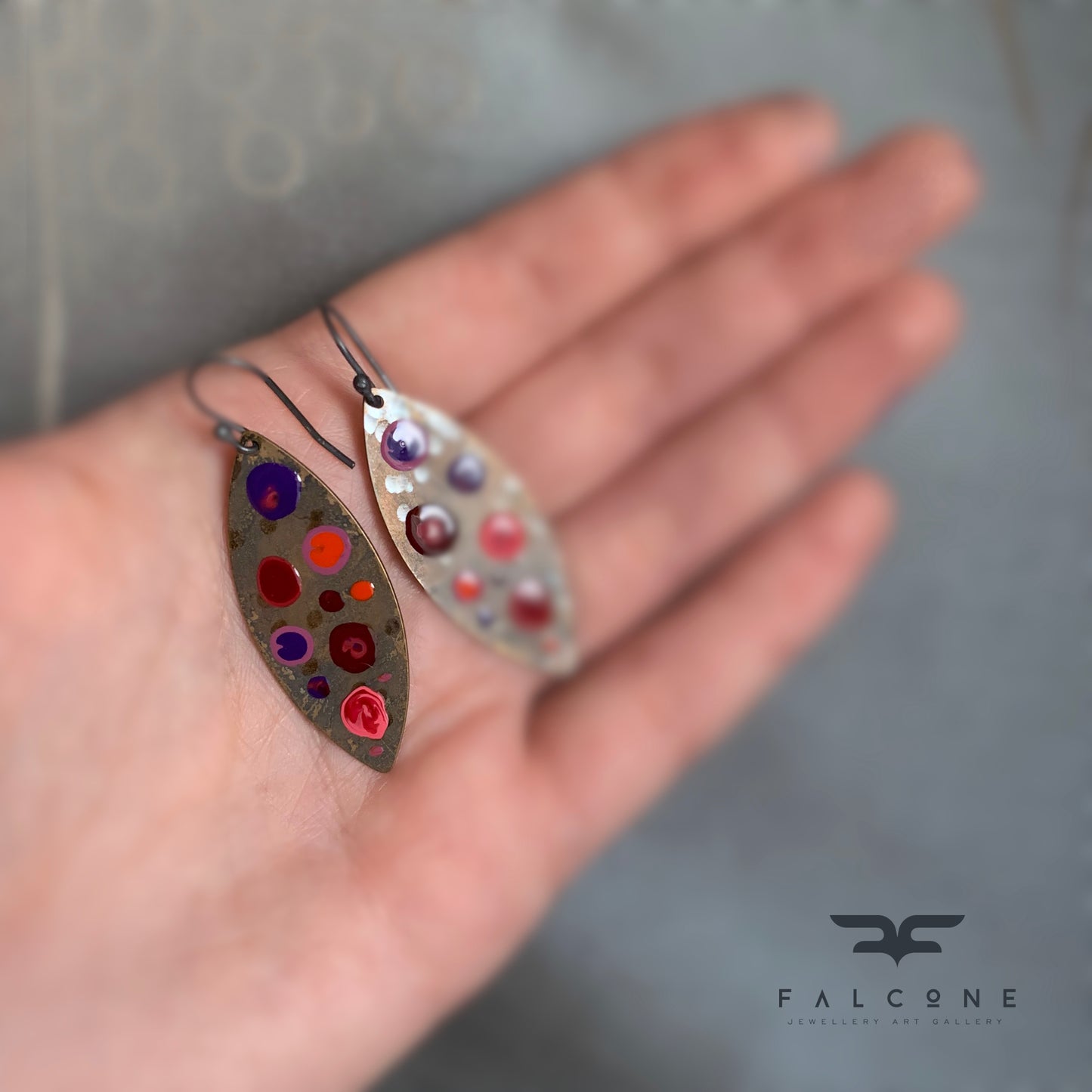 Brass and Silver Earrings 'Dots - Venice'