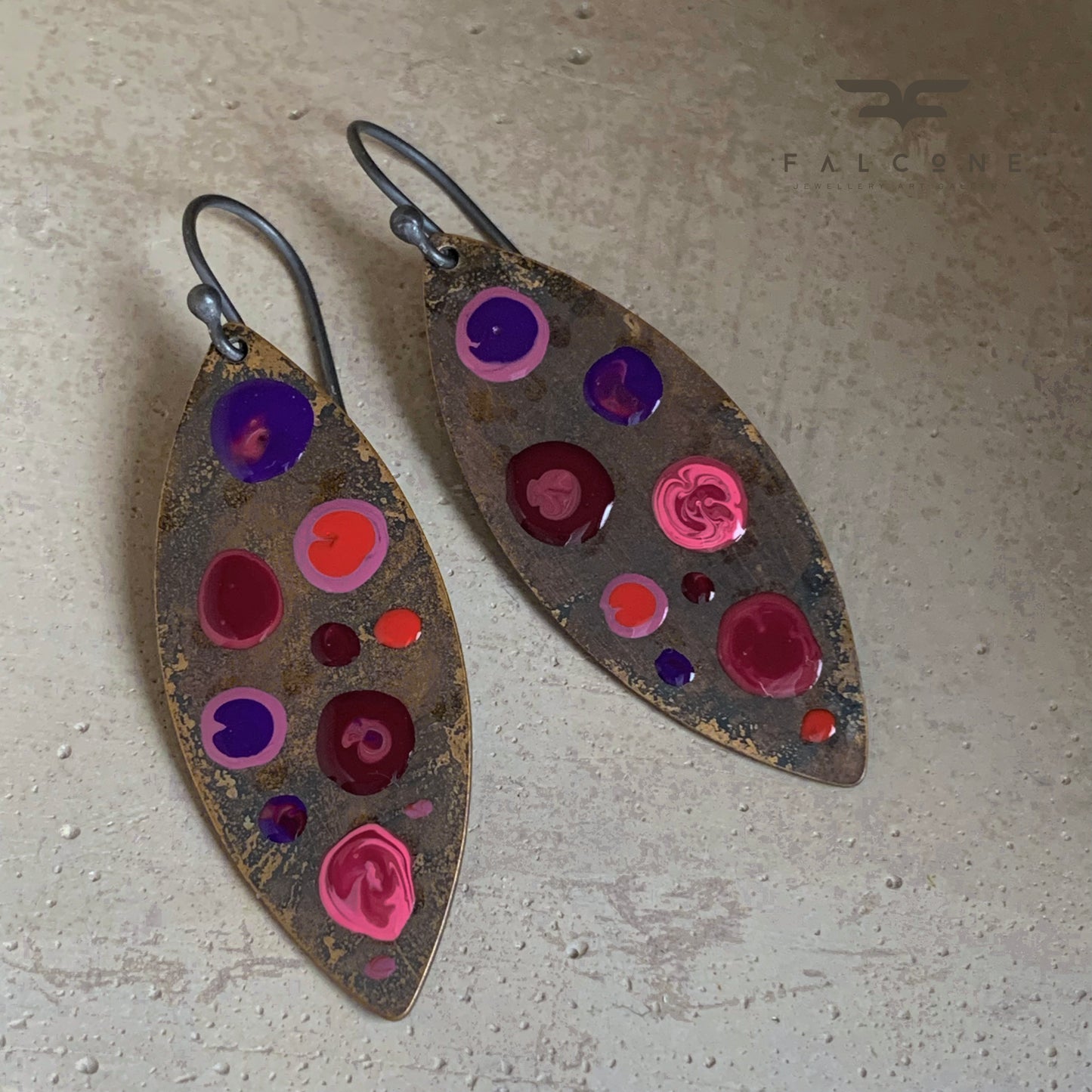 Brass and Silver Earrings 'Dots - Venice'