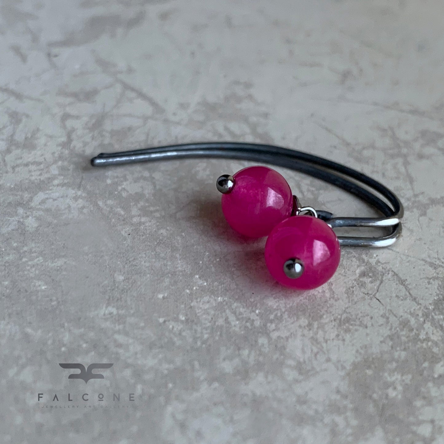 Agate and Sterling Silver Earrings 'Peonies in Stone'