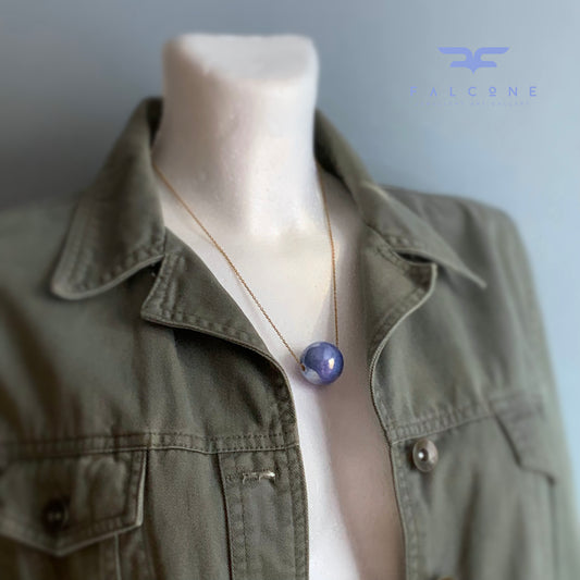 Ceramic and Gold-Plated Brass Necklace 'Sphere'