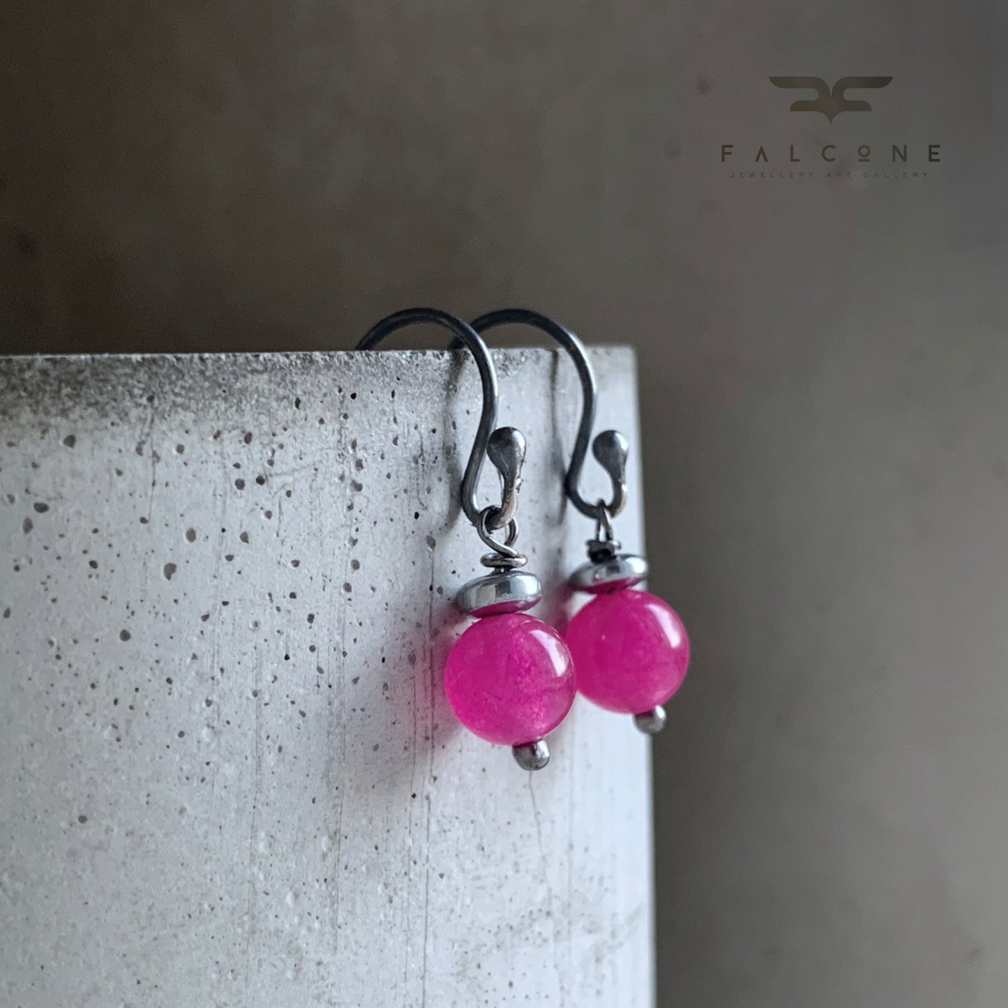 Sterling Silver Earrings with Agates 'Peonies in Stone'