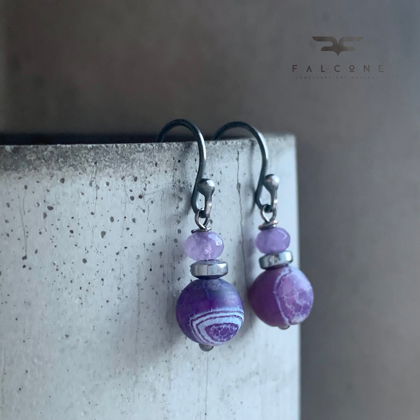 Sterling Silver Earrings with Gemstones 'Stormy Violets'