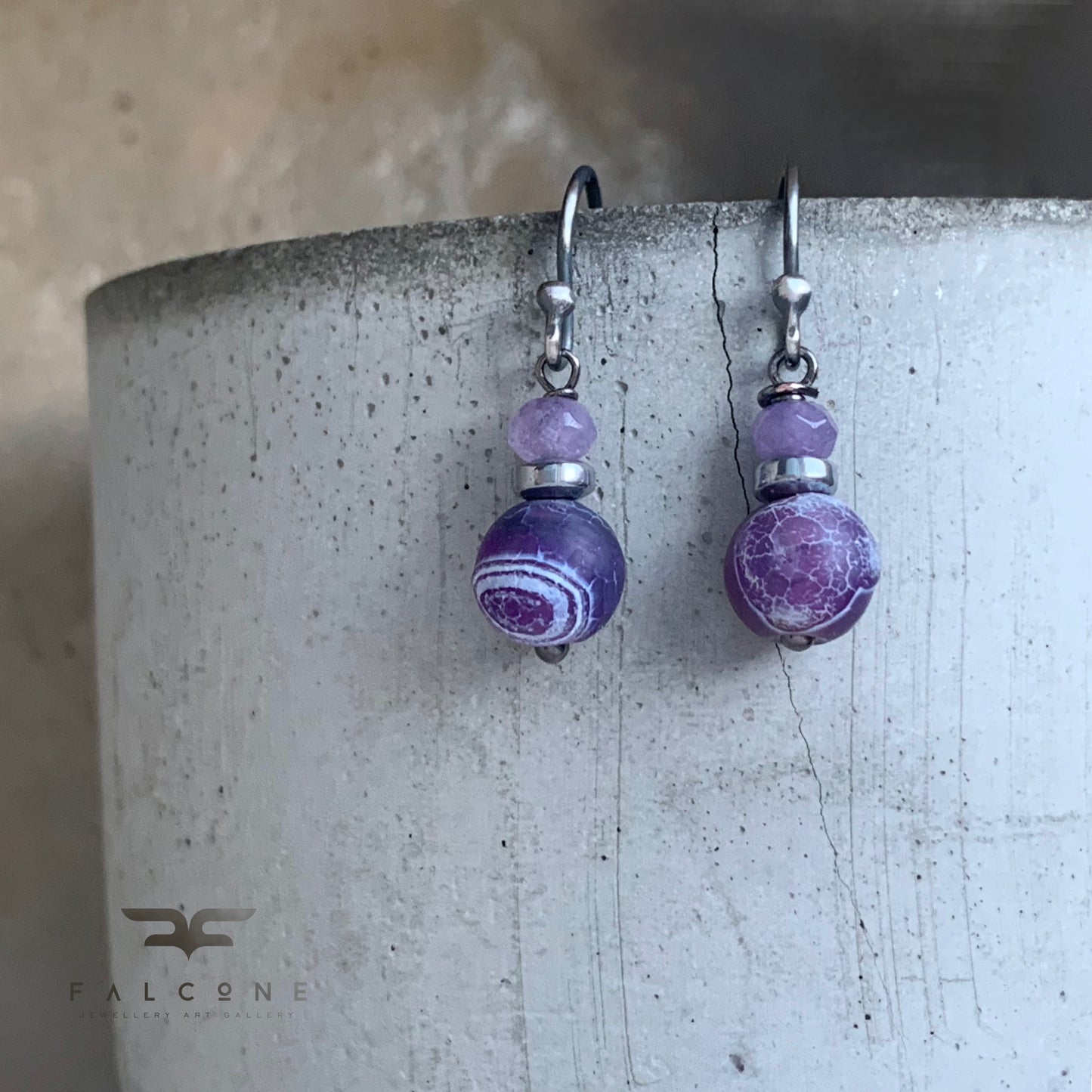 Sterling Silver Earrings with Gemstones 'Stormy Violets'