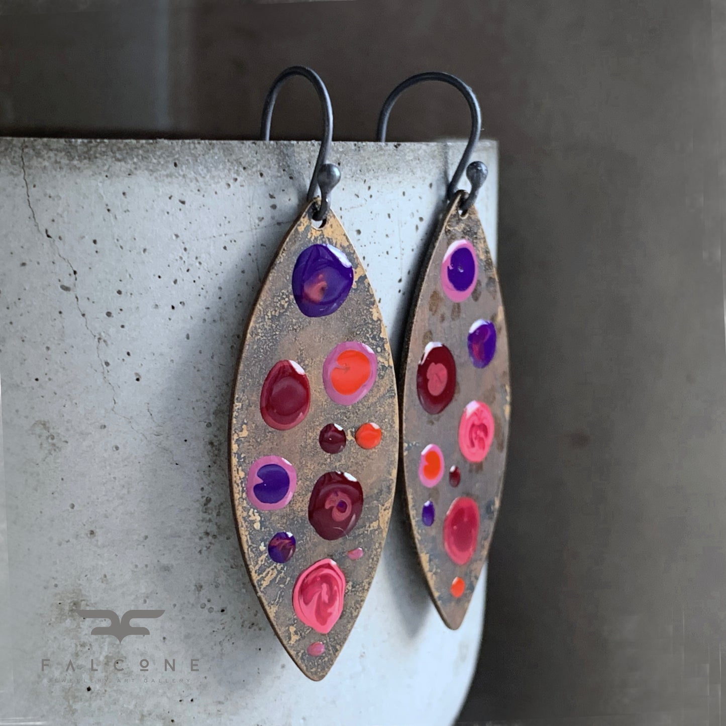 Brass and Silver Earrings 'Dots - Venice'