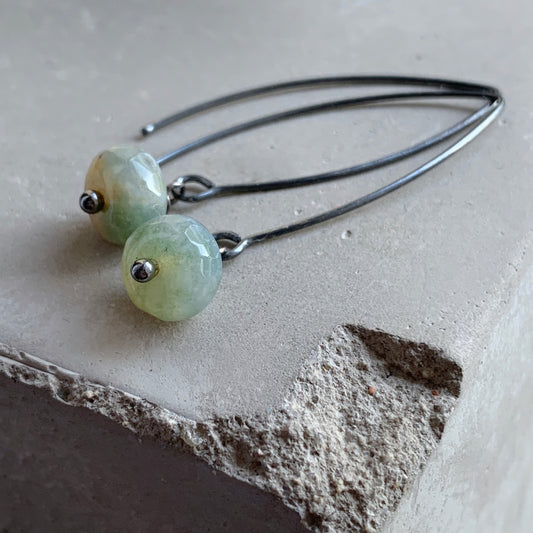 Agate and Sterling Silver Earrings ‘Nymphs of Mists and Morning Dew’