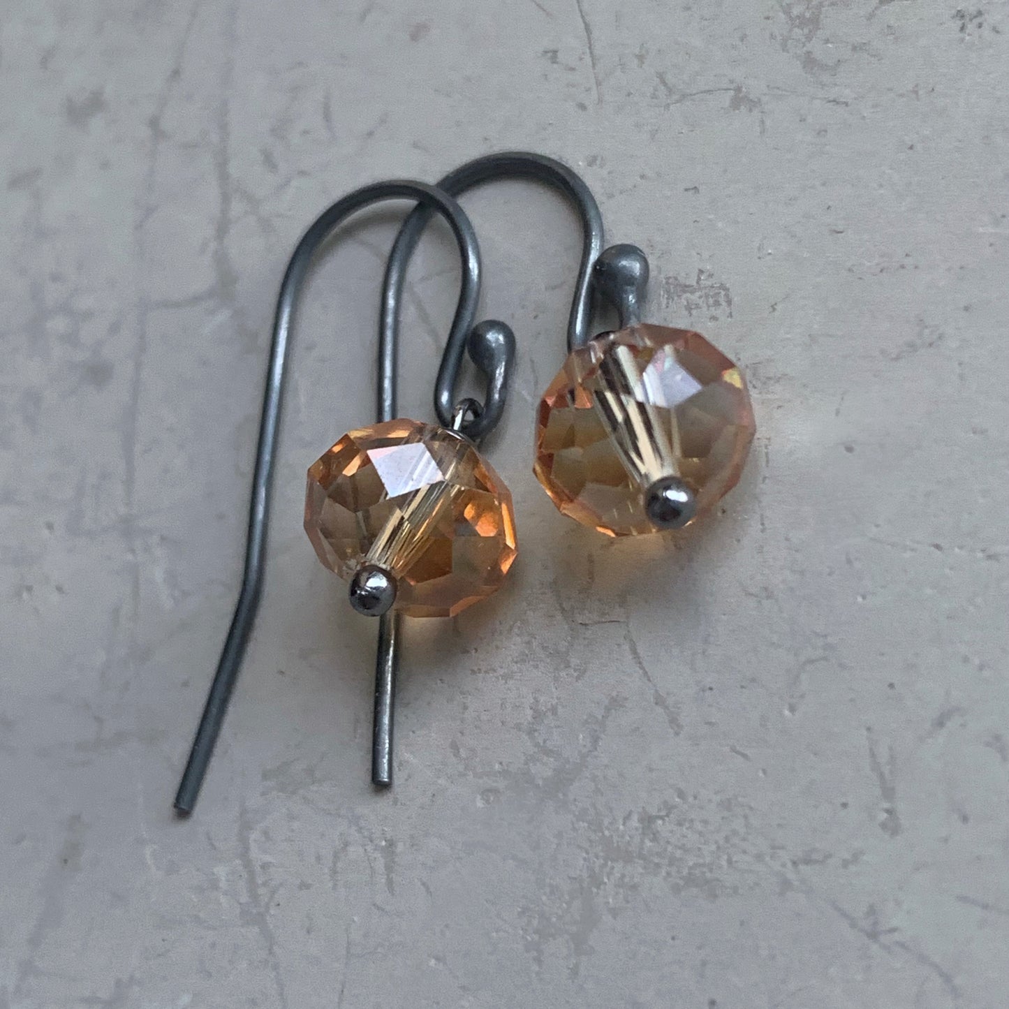 Sterling Silver and Glass Earrings 'Warm Lanterns'