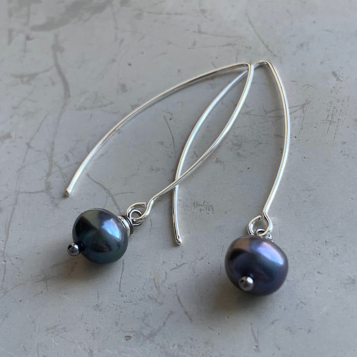 Pendientes con perlas naturales de agua dulce y plata de ley 'Perlas Negras'