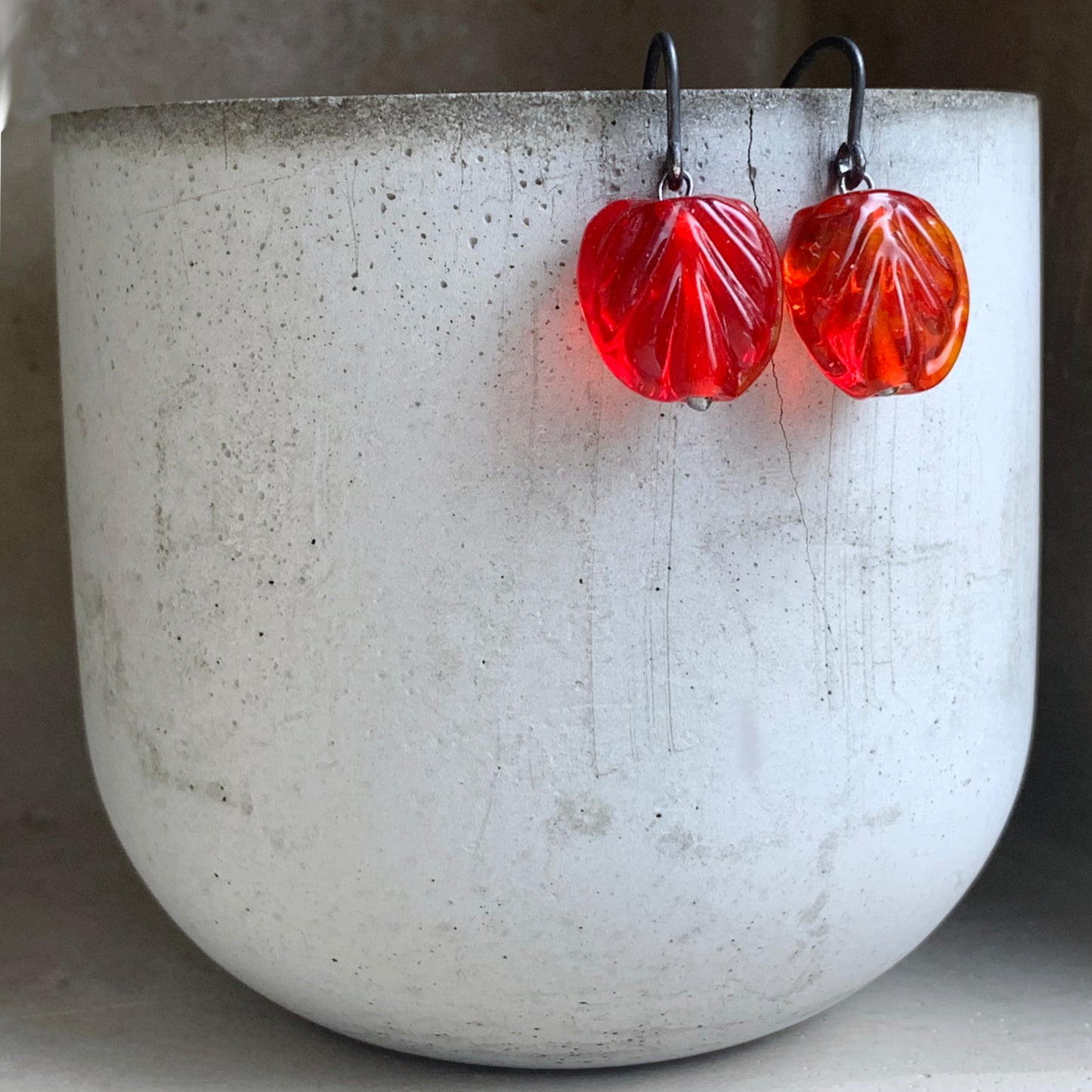 Pendientes de vidrio y plata ‘Cristal Rojo’