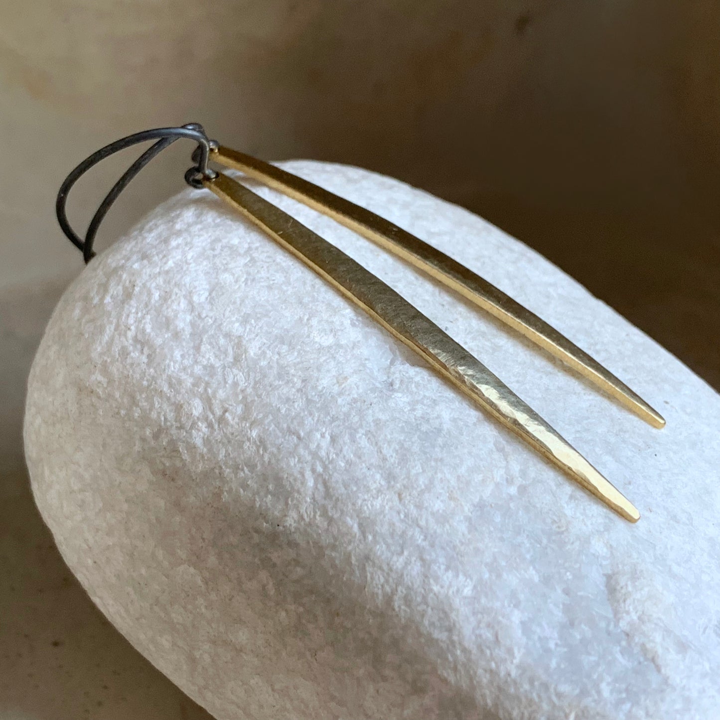 Brass and Silver Earrings 'Dragon Nail'