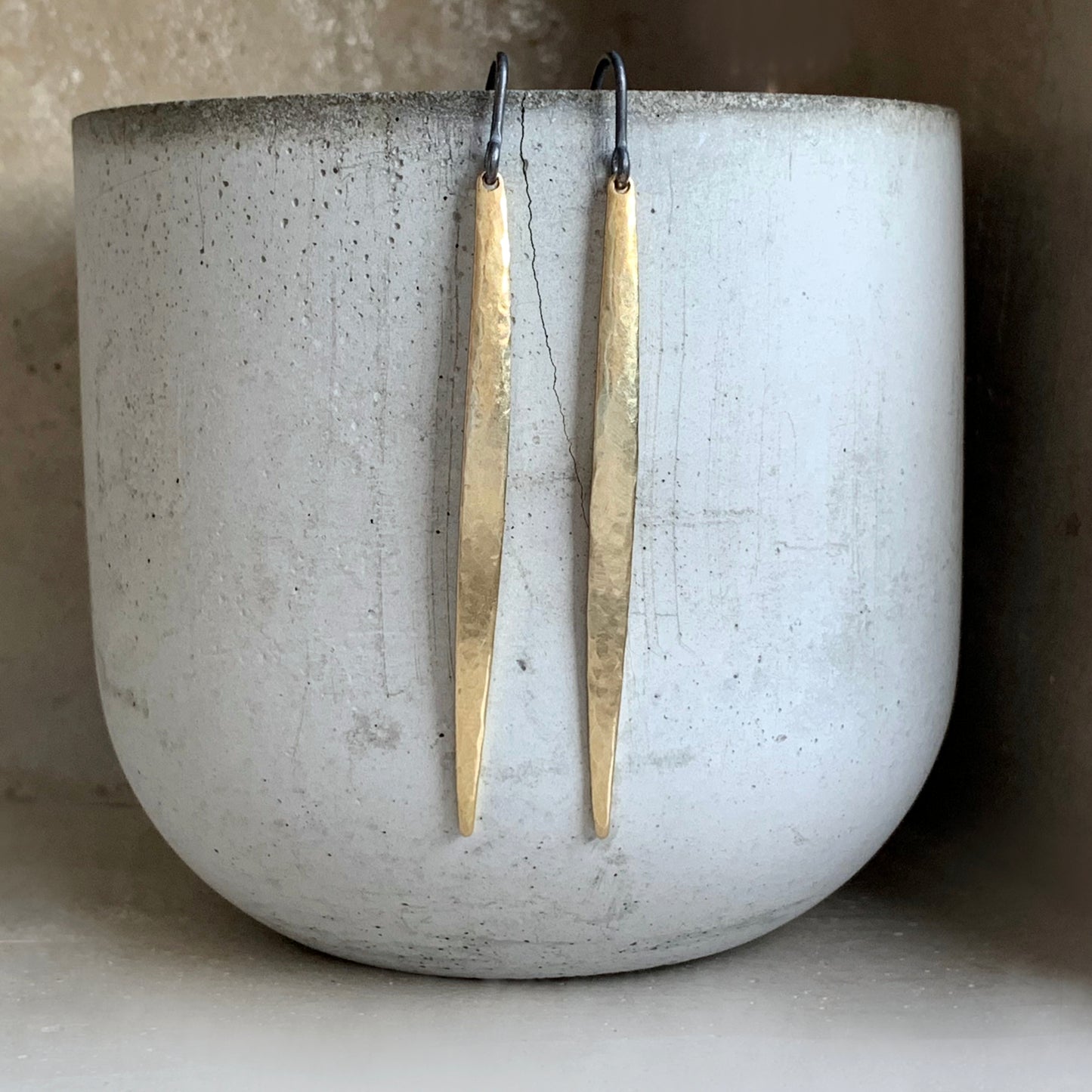 Brass and Silver Earrings 'Dragon Nail'