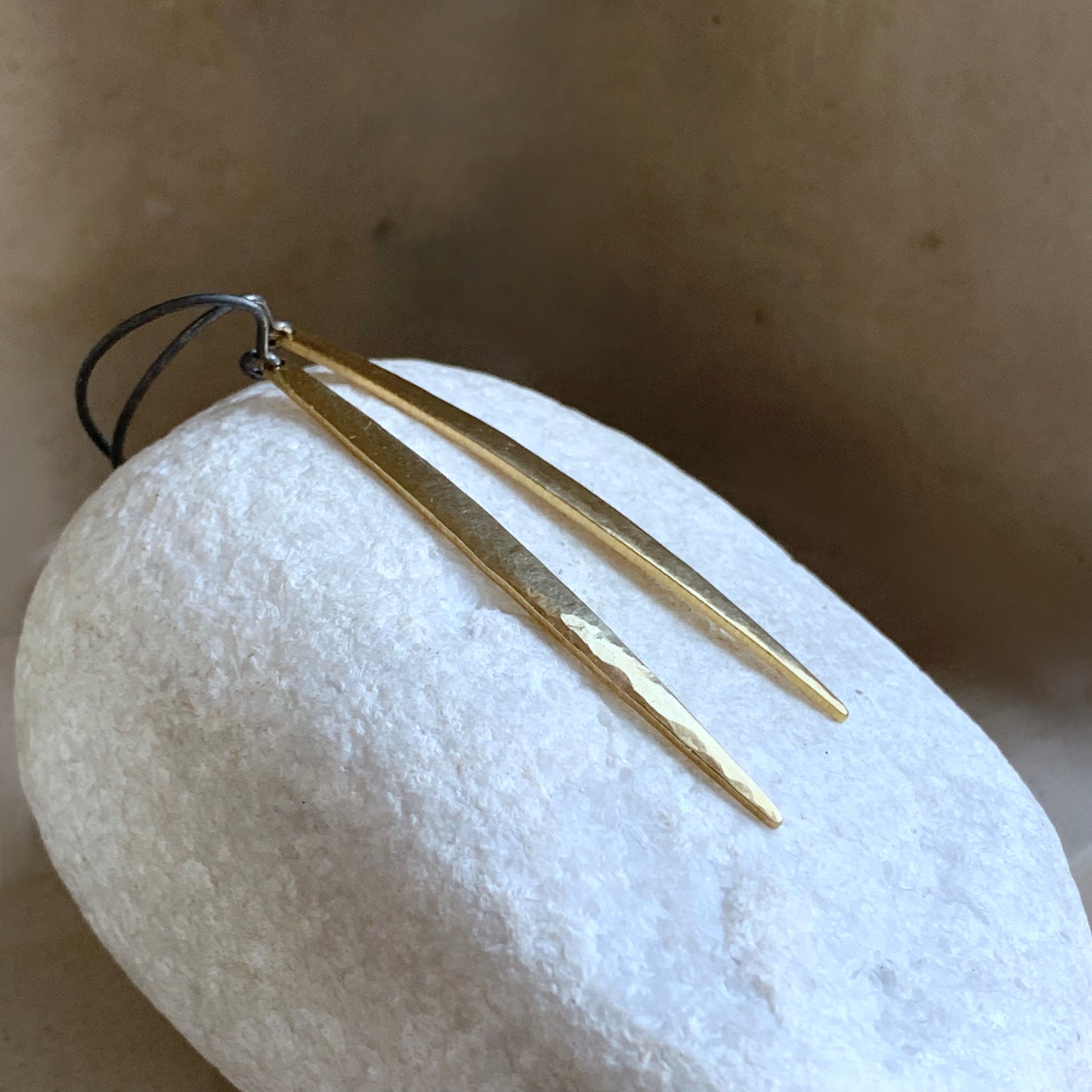 Brass and Silver Earrings 'Dragon Nail'
