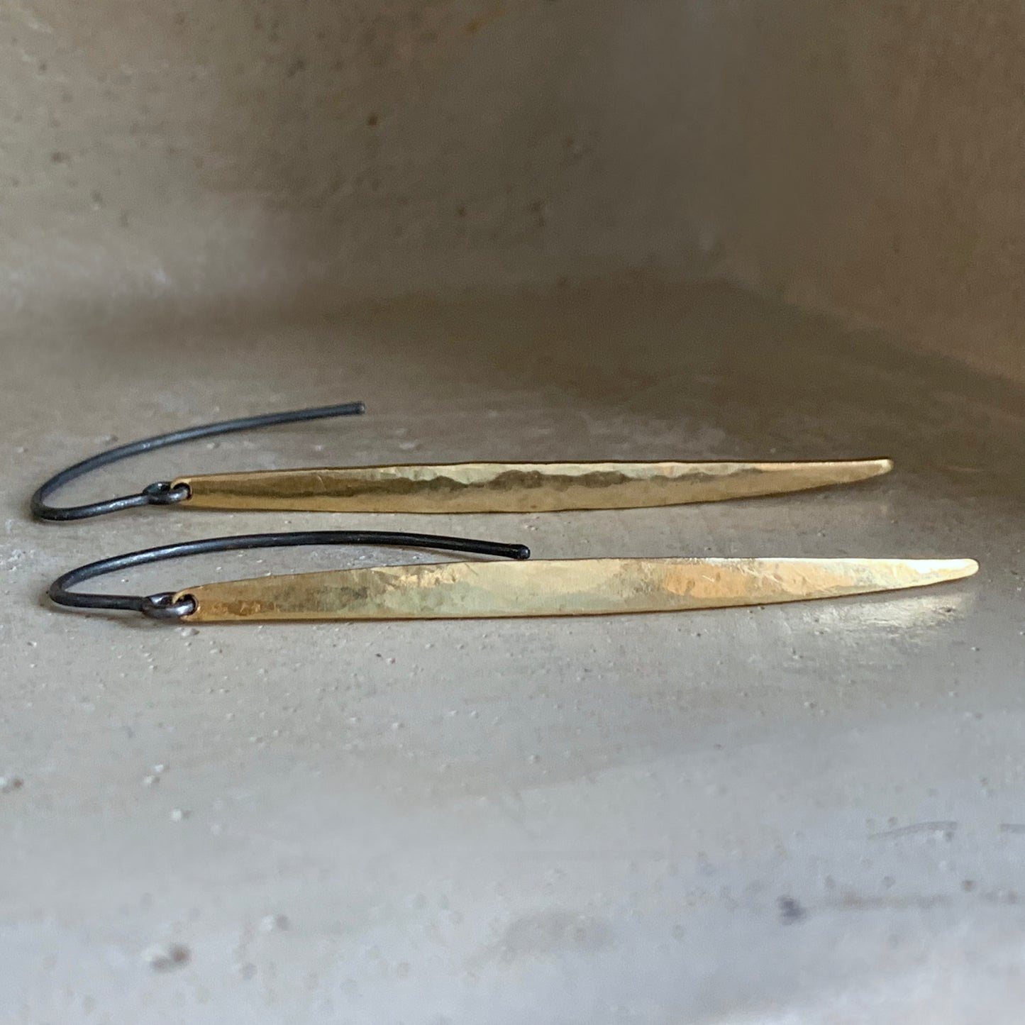 Brass and Silver Earrings 'Dragon Nail'