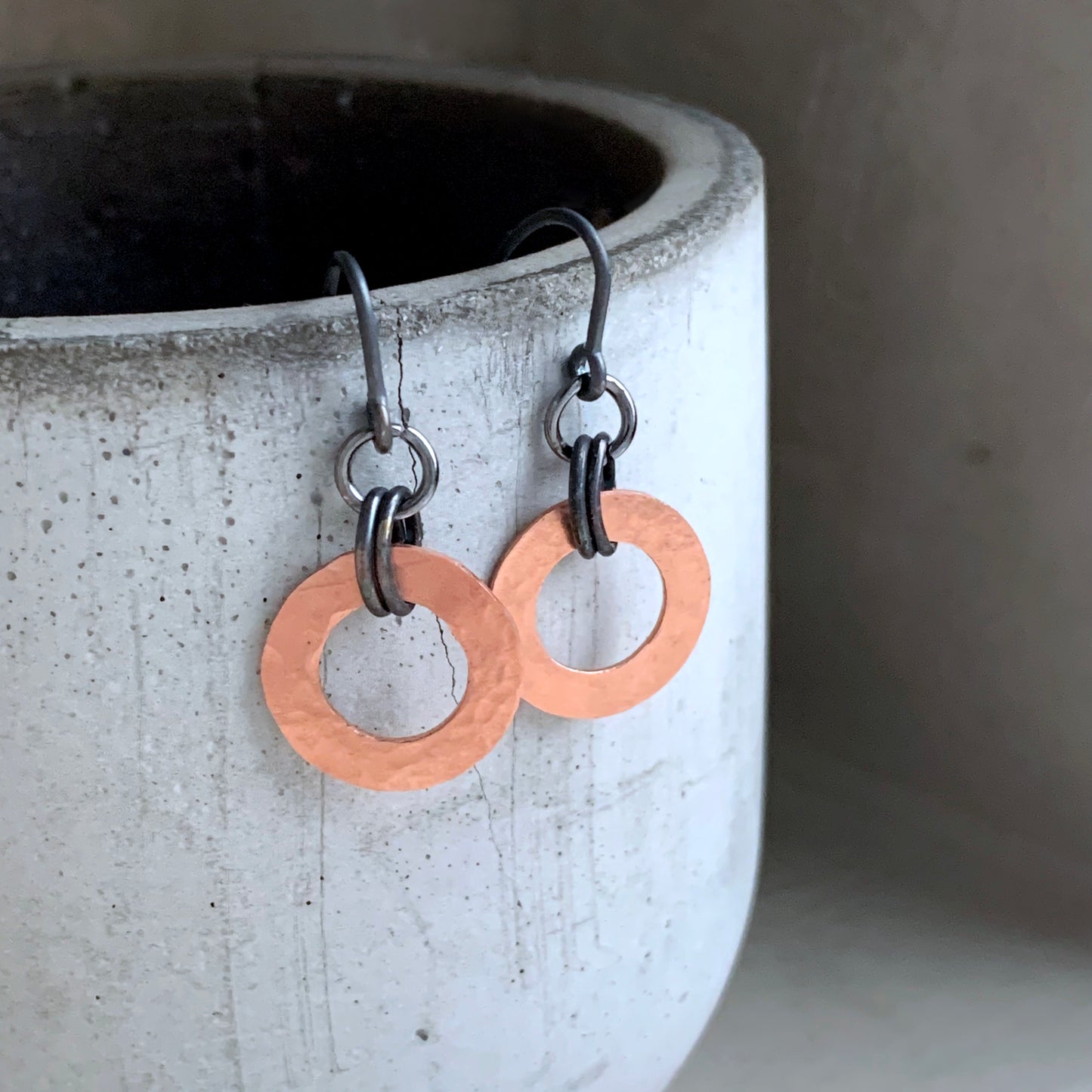 Pendientes de cobre y plata 'Cuprum'