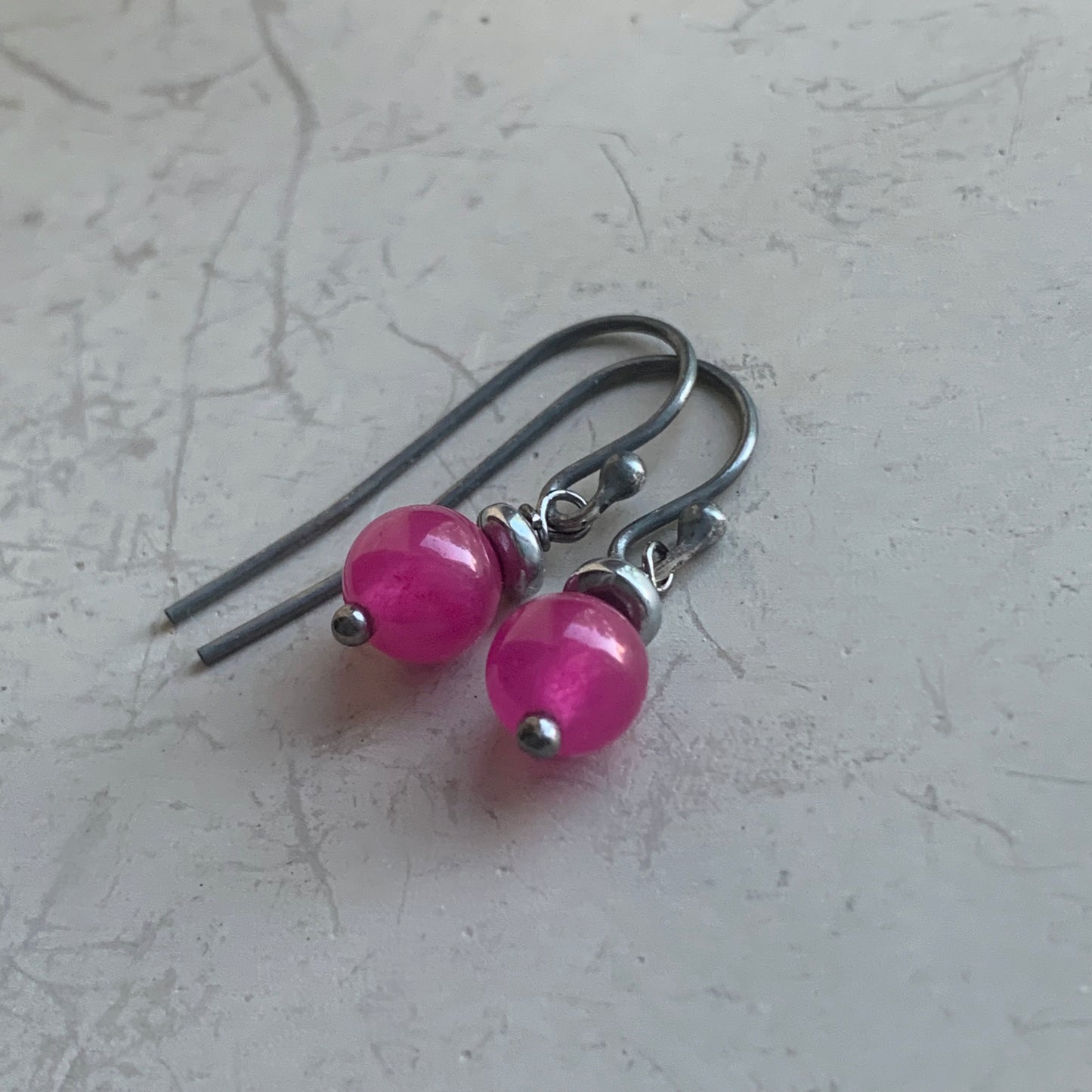 Sterling Silver Earrings with Agates 'Peonies in Stone'
