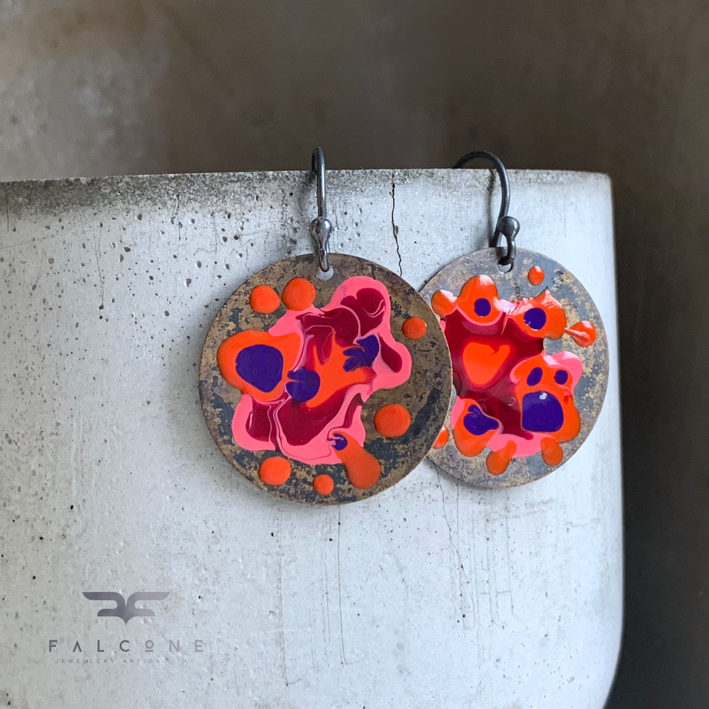 Brass and Silver Earrings 'Sea Creature / Dangerous'