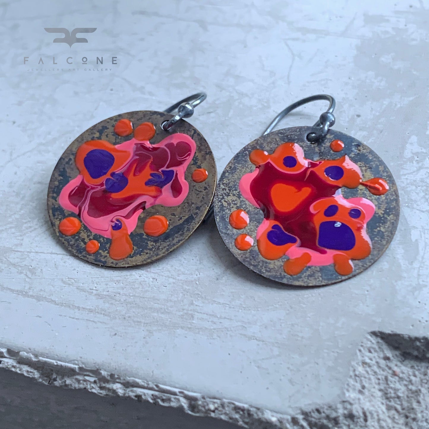 Brass and Silver Earrings 'Sea Creature / Dangerous'