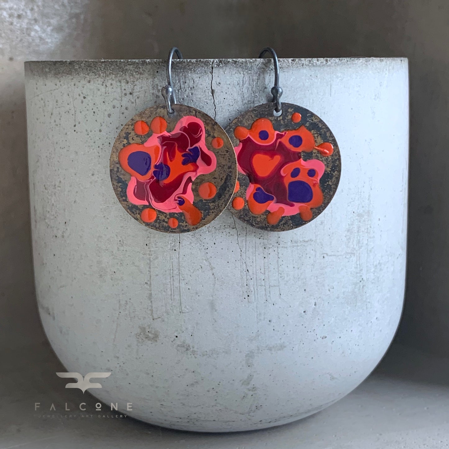 Brass and Silver Earrings 'Sea Creature / Dangerous'
