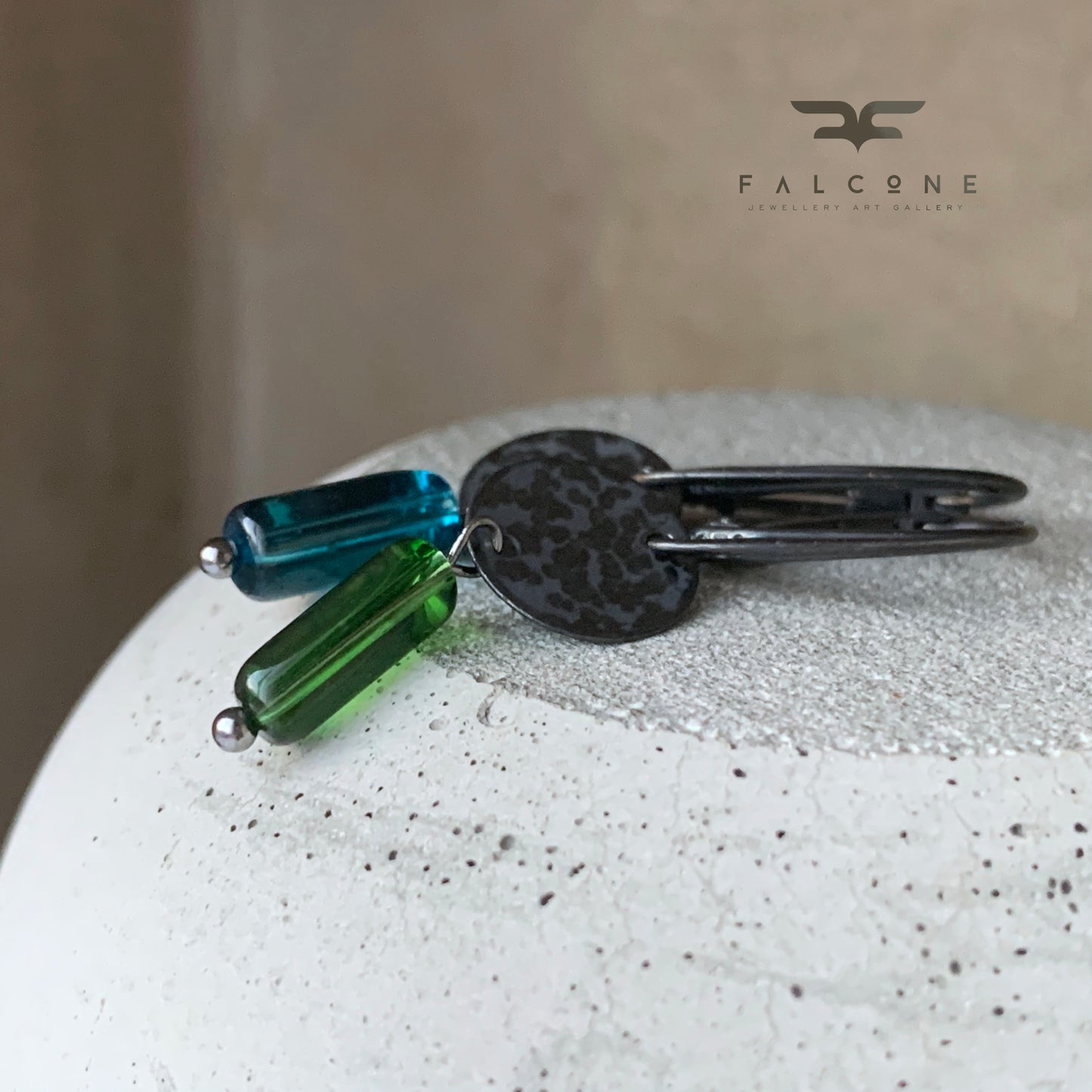Earrings from silver and glass 'Elves'