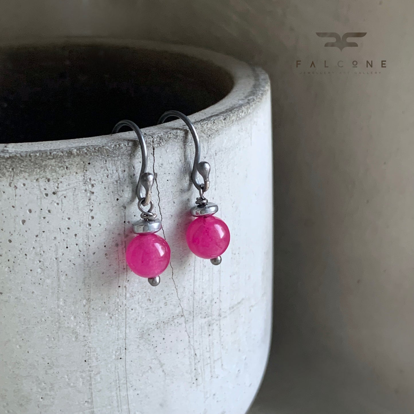 Sterling Silver Earrings with Agates 'Peonies in Stone'