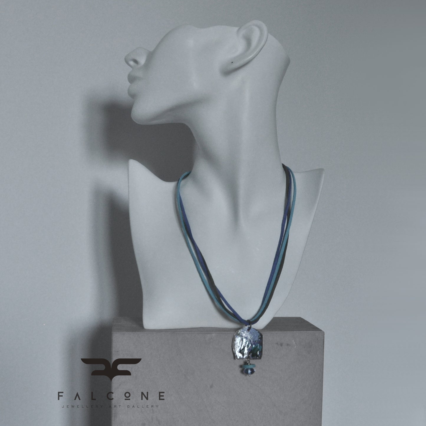 Handmade brass, copper and silver necklace 'In the Depths of the Ocean'
