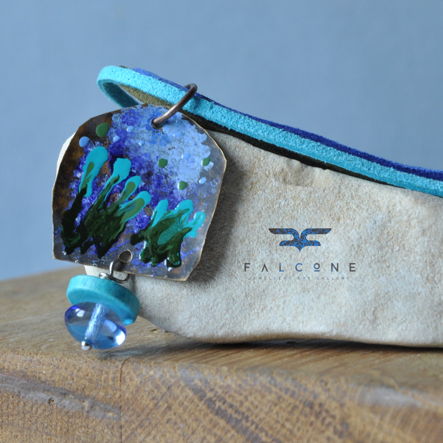 Handmade brass, copper and silver necklace 'In the Depths of the Ocean'