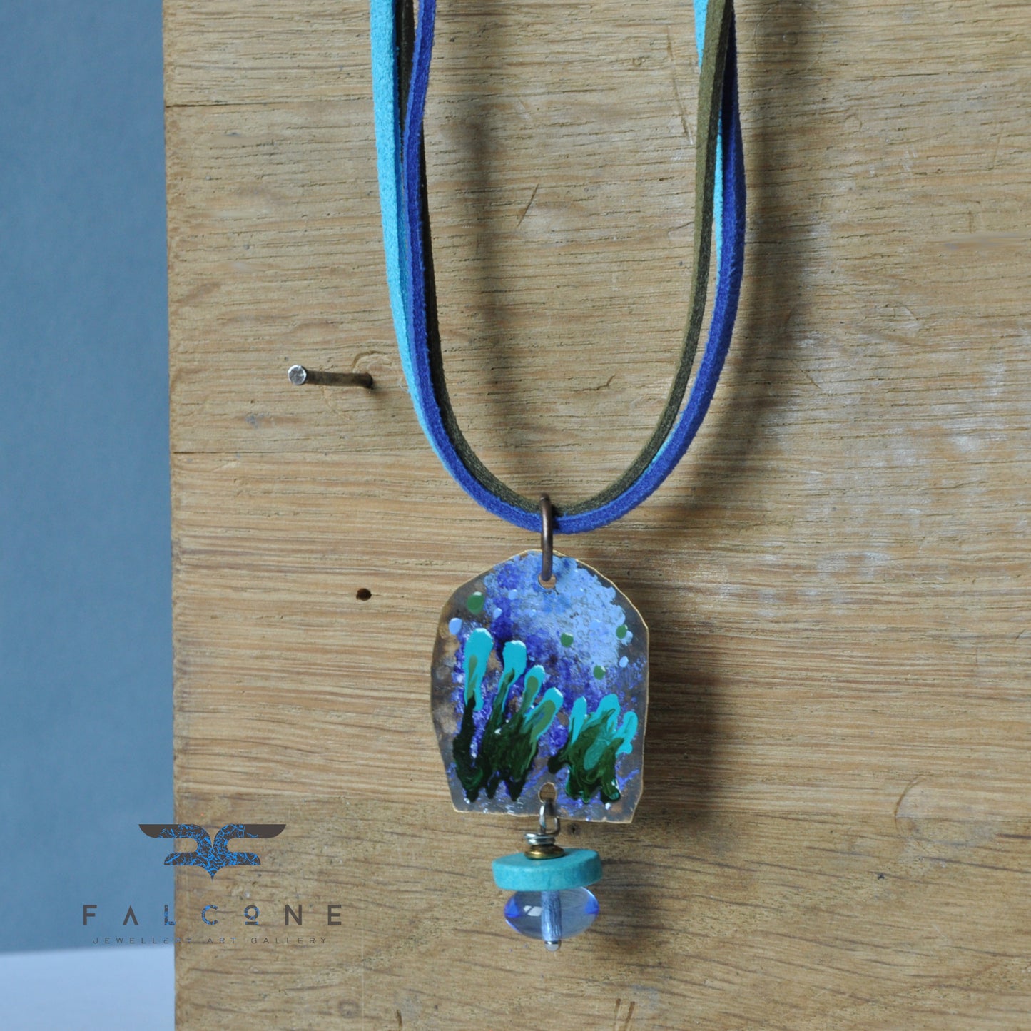 Handmade brass, copper and silver necklace 'In the Depths of the Ocean'