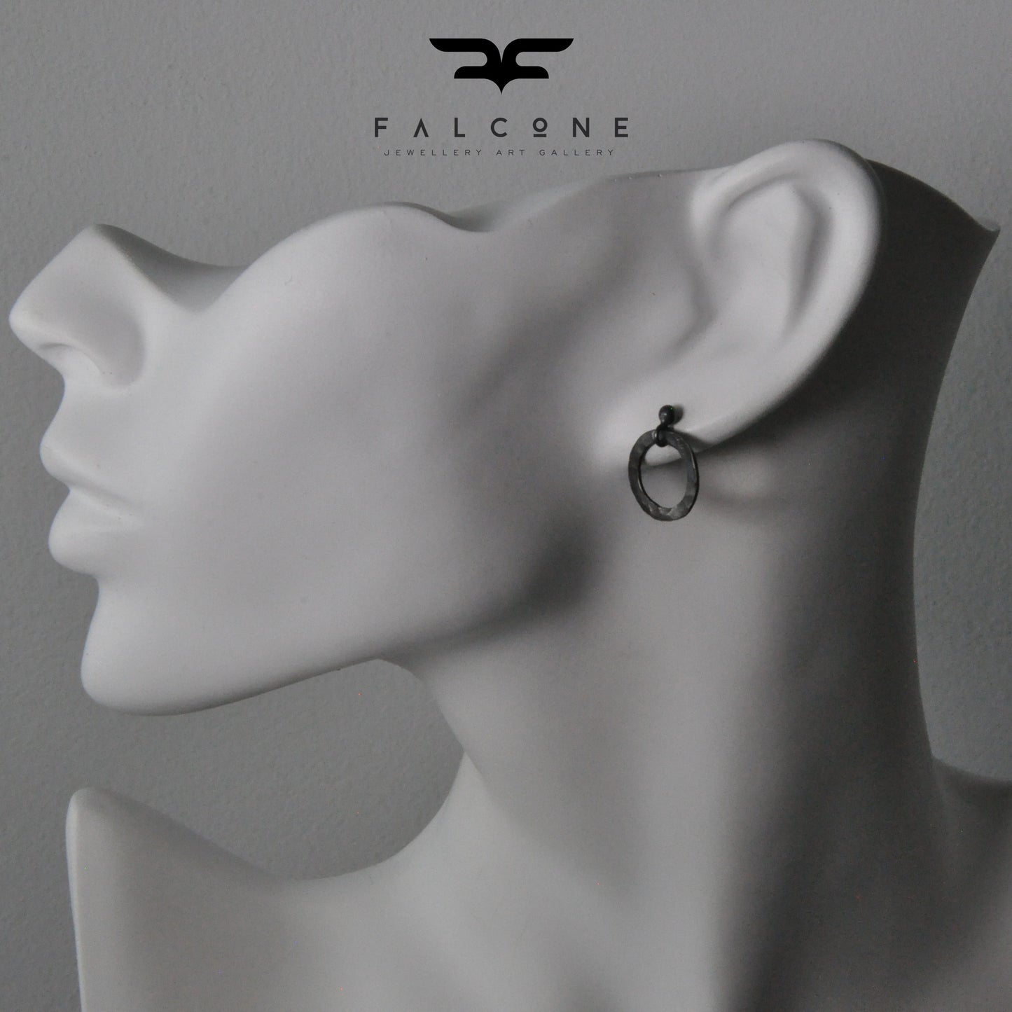 Artisanal, minimalist copper and silver 'Almost Black' earrings