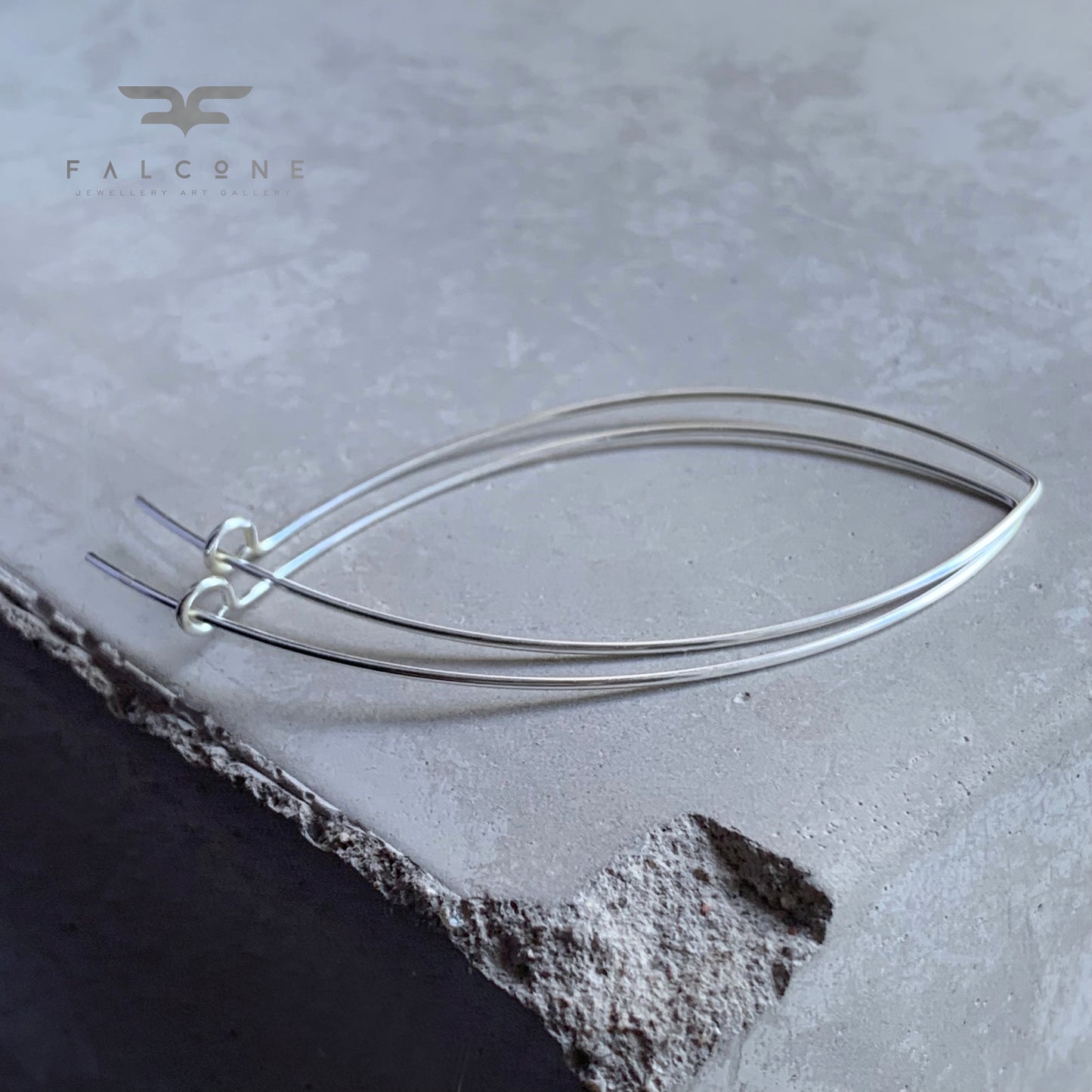 Pendientes de plata de ley 'Plata sencilla grande'