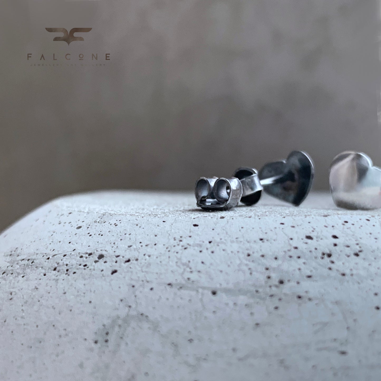 Pendientes de botón de plata 'Corazones de Plata'