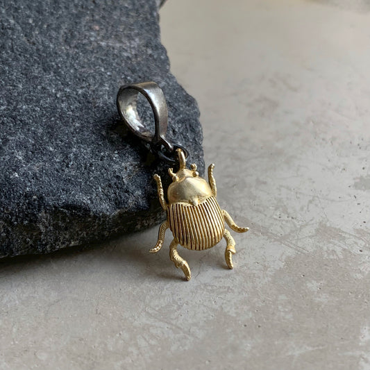Brass and Silver Pendant 'Golden Scarab'