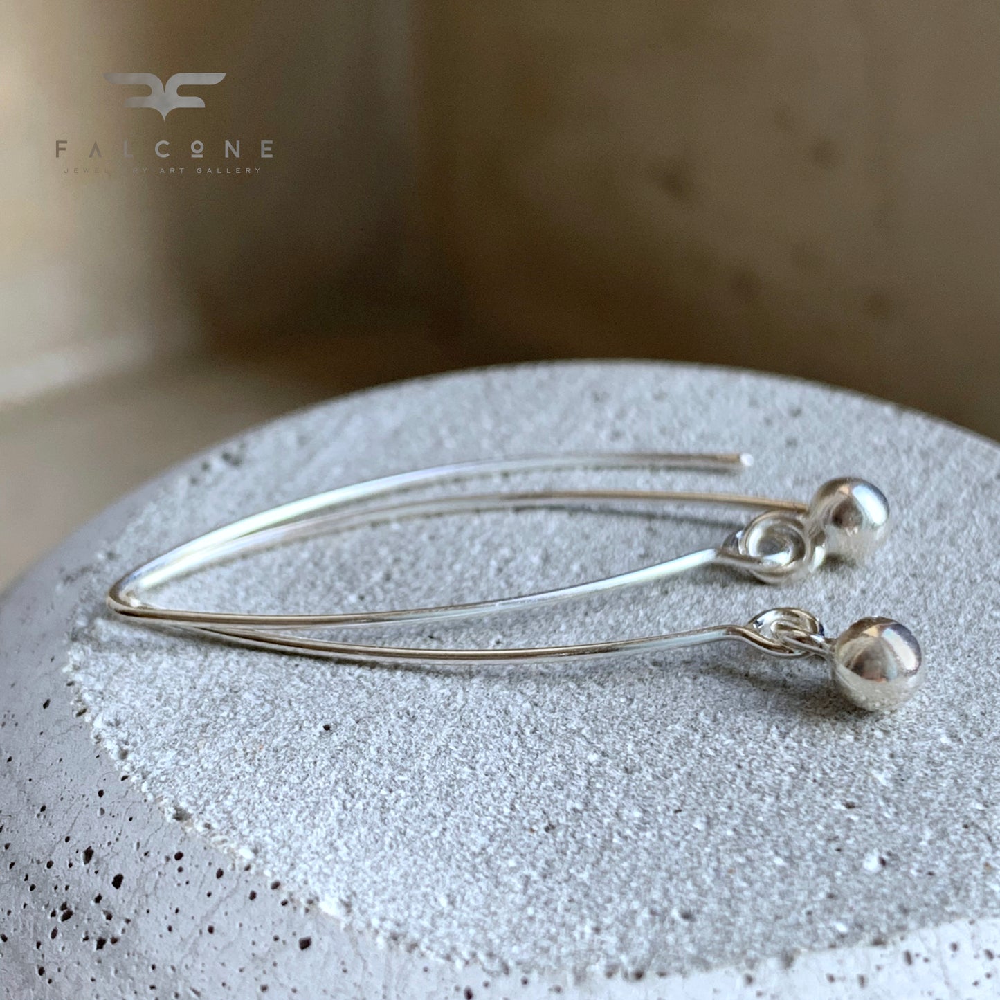 Minimalist Silver Earrings 'Silver Glow - Small Beads'