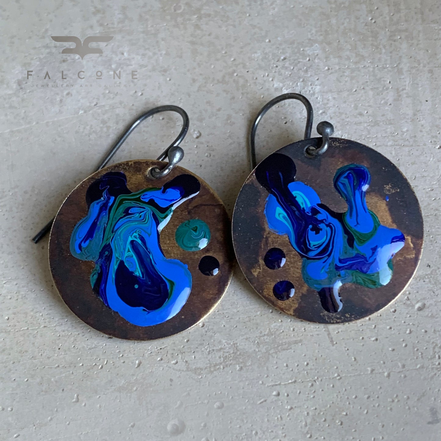 Brass and Silver Earrings 'Sea Creature – Hidden Moray Eel'