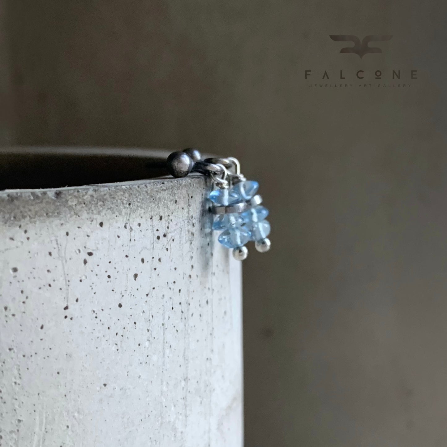Sterling Silver Earrings with Gemstones 'Blue Topaz'