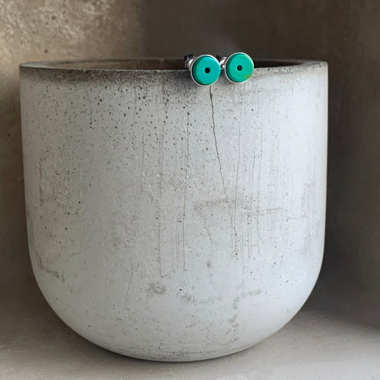 Sterling Silver Stud Earrings 'Green Turquoise'