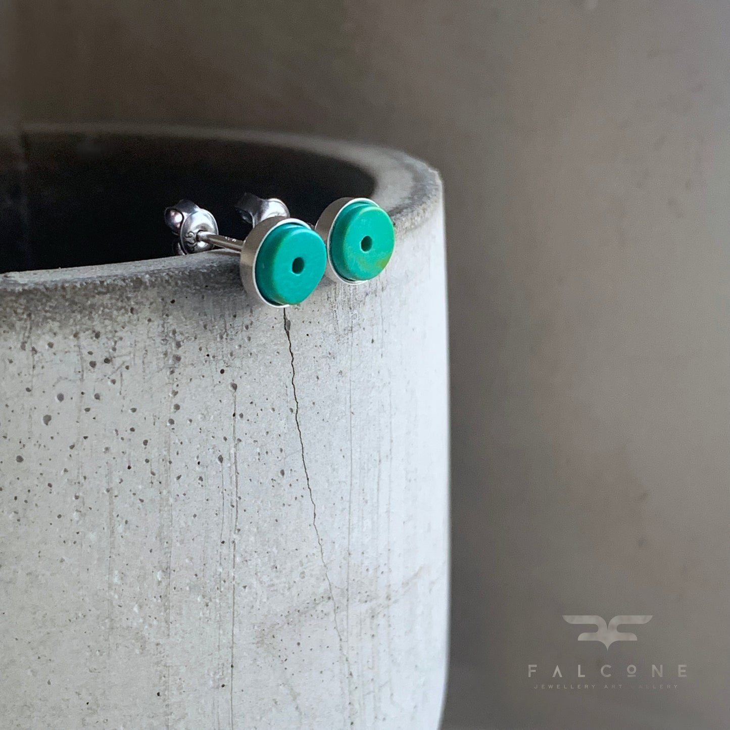 Pendientes de plata de ley 'Turquesa verde'