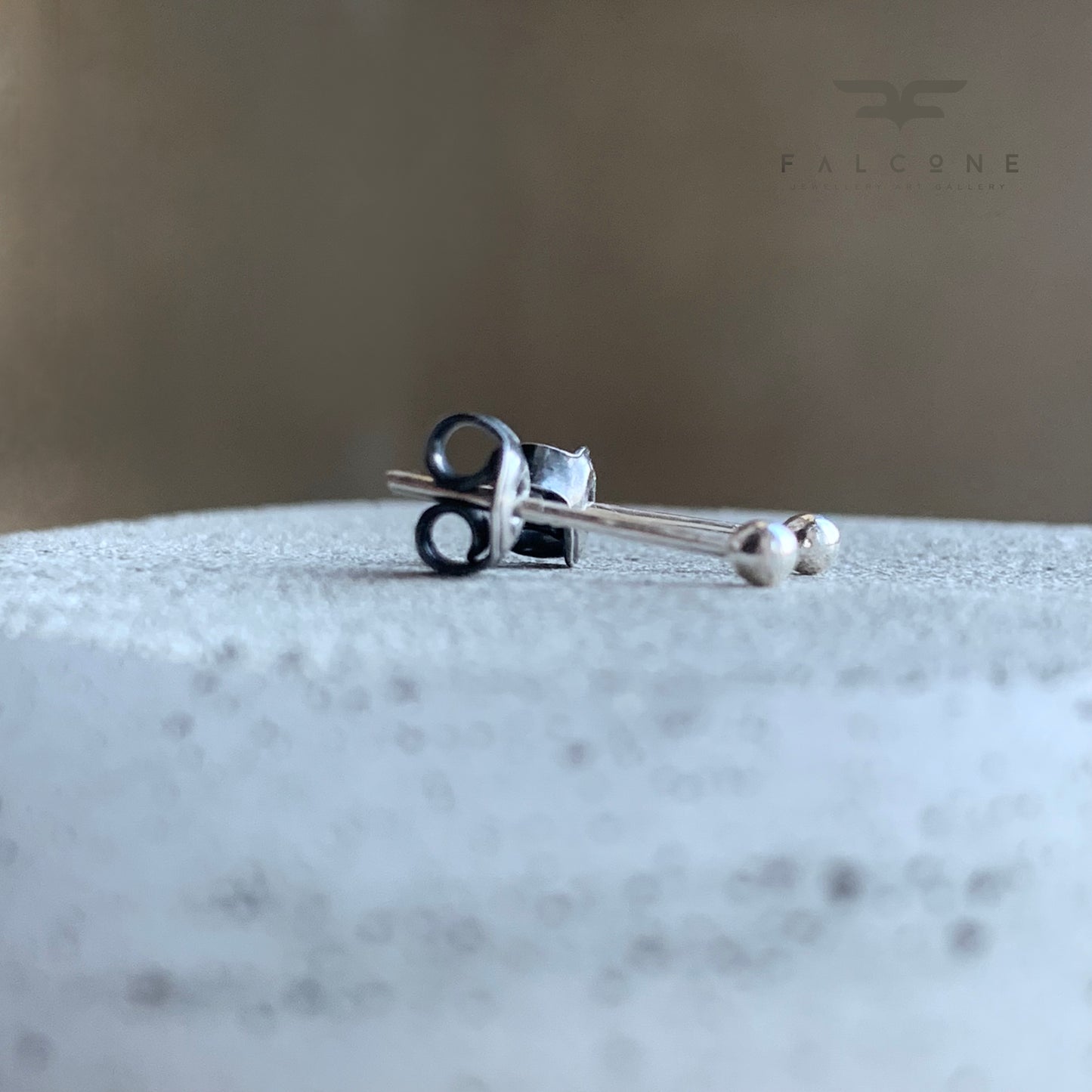 Pendientes de plata tipo botón 'Cerillas'