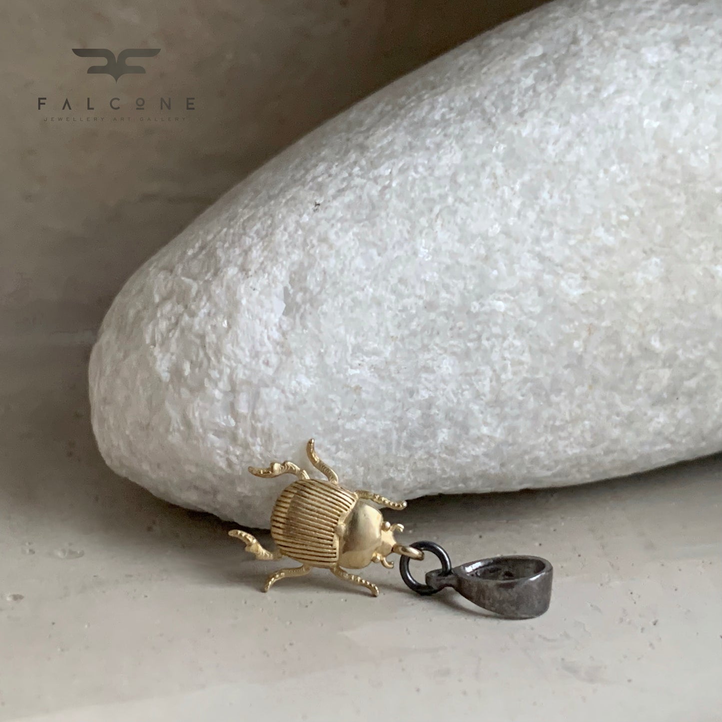 Brass and Silver Pendant 'Golden Scarab'