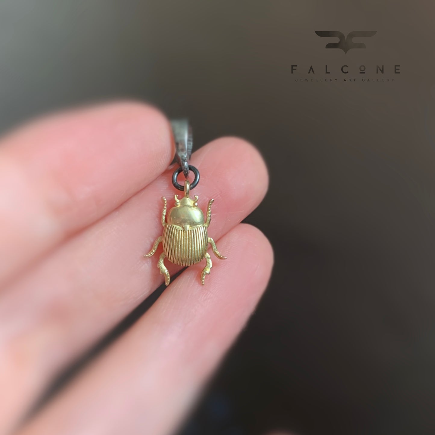 Brass and Silver Pendant 'Golden Scarab'