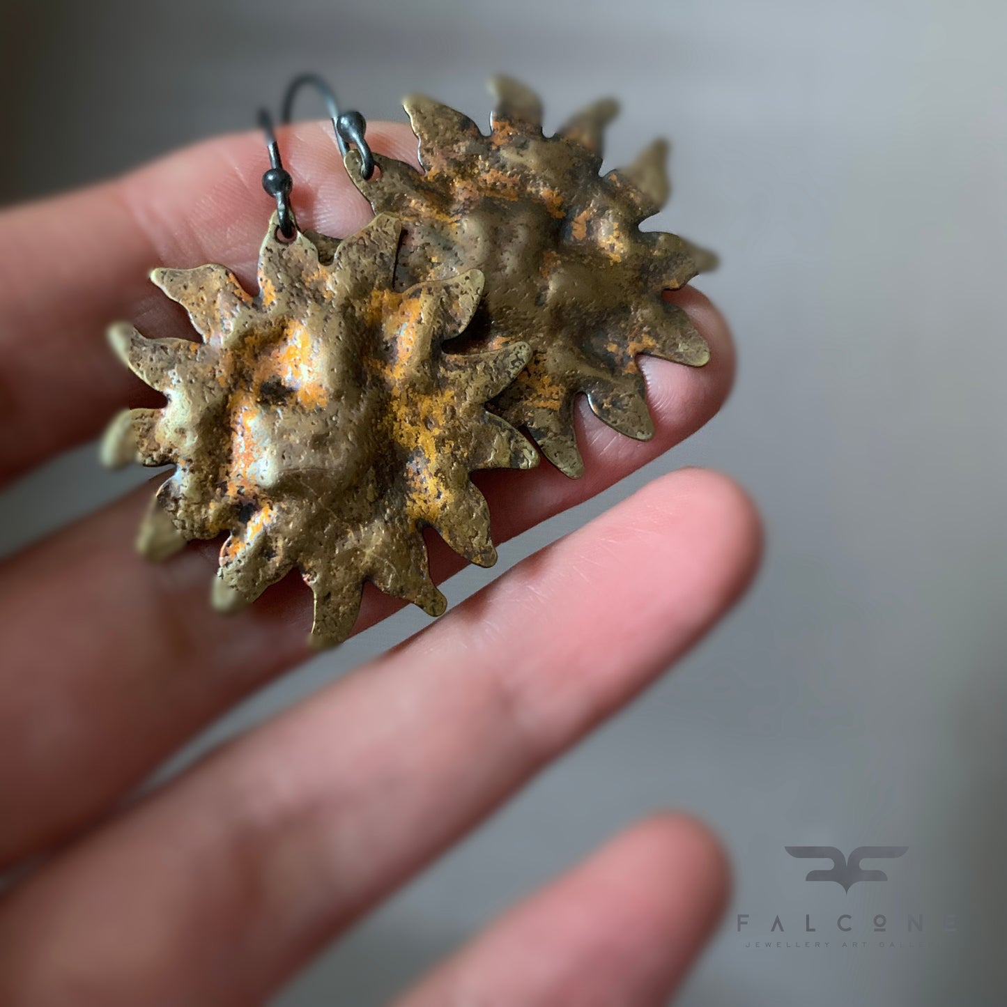 Pendientes de latón y plata de ley 'Sol sobre Venecia'