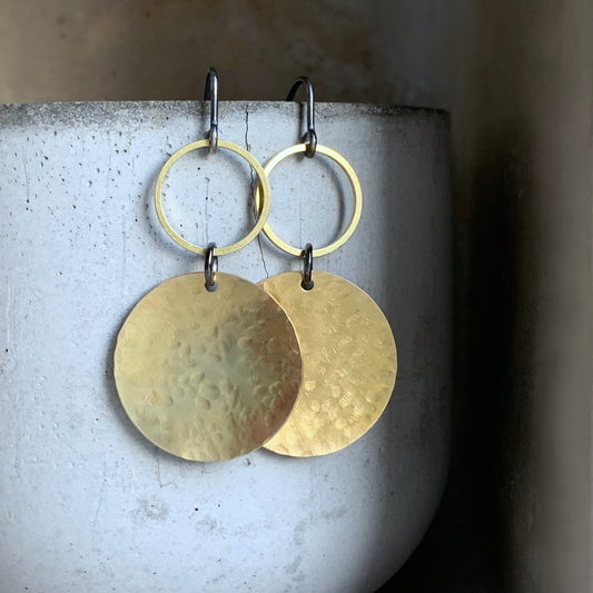 Earrings made of brass and silver 'Sahara Sand'