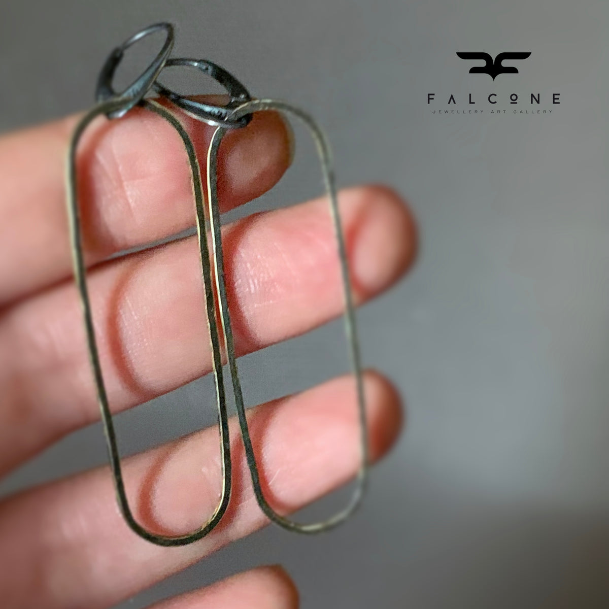 Brass and Sterling Silver Earrings ‘Circle Deconstruction - Dark’