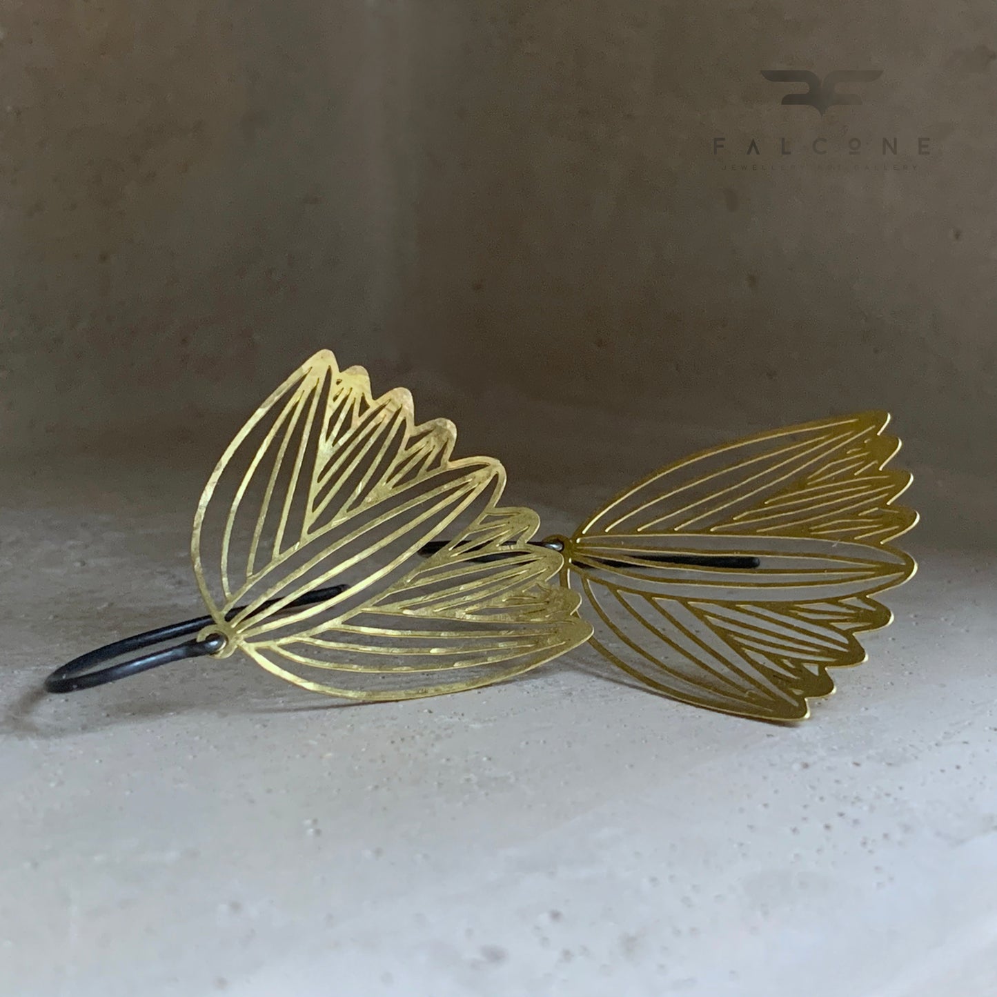 Brass and Silver Earrings 'Subtle Flower Bells'