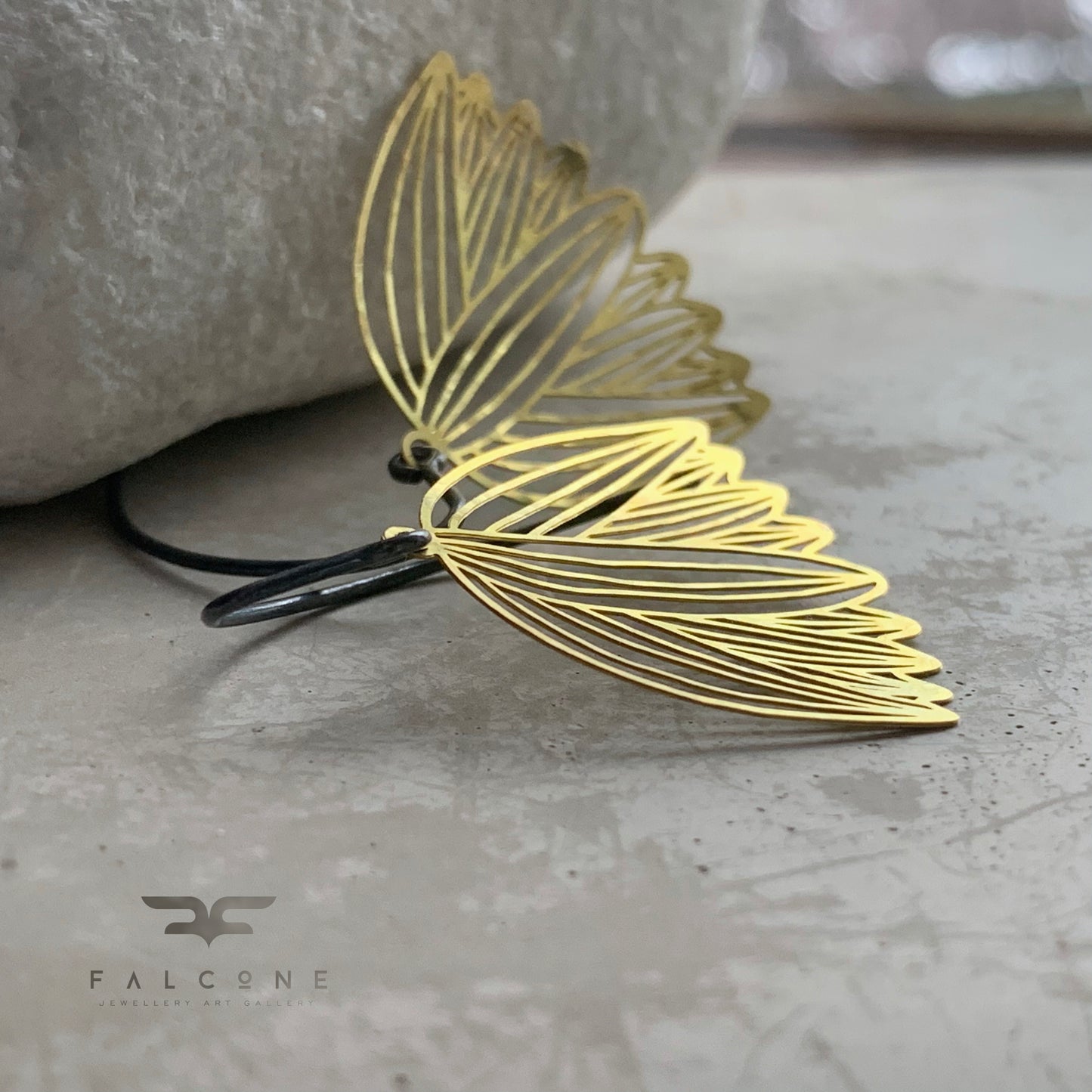 Brass and Silver Earrings 'Subtle Flower Bells'