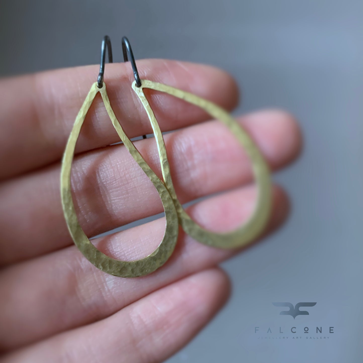 Brass and Silver Earrings 'Drop'